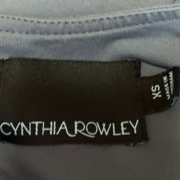 Cynthia Rowley Blue Gray Sleeveless Back Zip Mini Bodycon Tank Sheath Dress XS - Picture 3 of 4